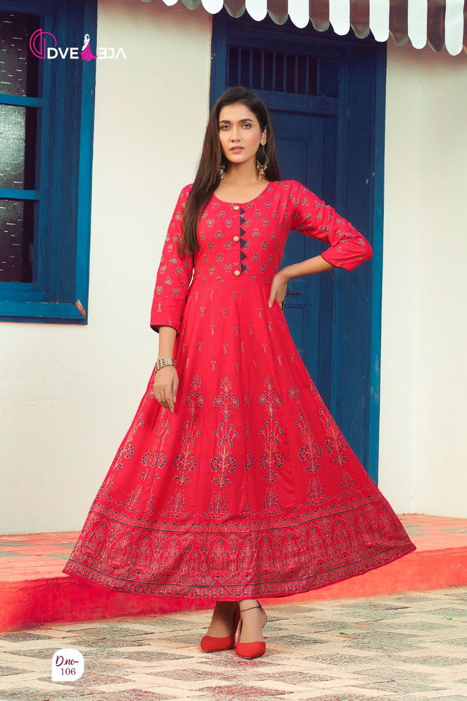 Dveeja Shagun New Designer Ethnic Wear Rayon Long Anarkali Kurti Collection