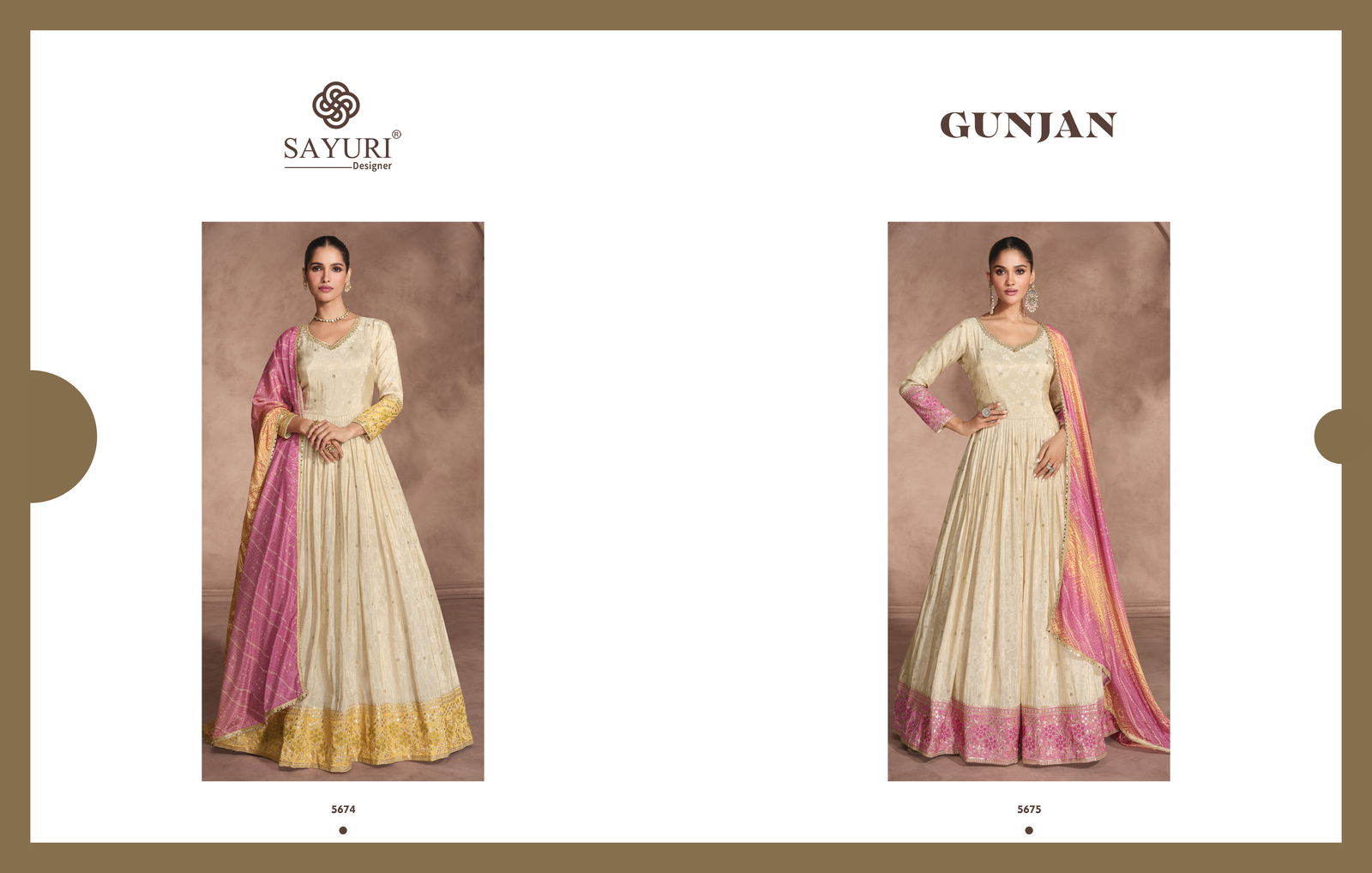 Gunjan By Sayuri Designer Simar Viscos Jacquard Silk Gown With Dupatta Suppliers In India