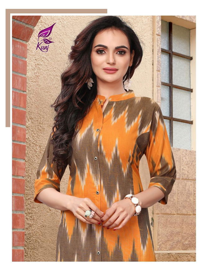 Kunj Rayon Ikki 4 Latest Ethnic Wear Daily Wear fancy Printed Kurtis Collection
