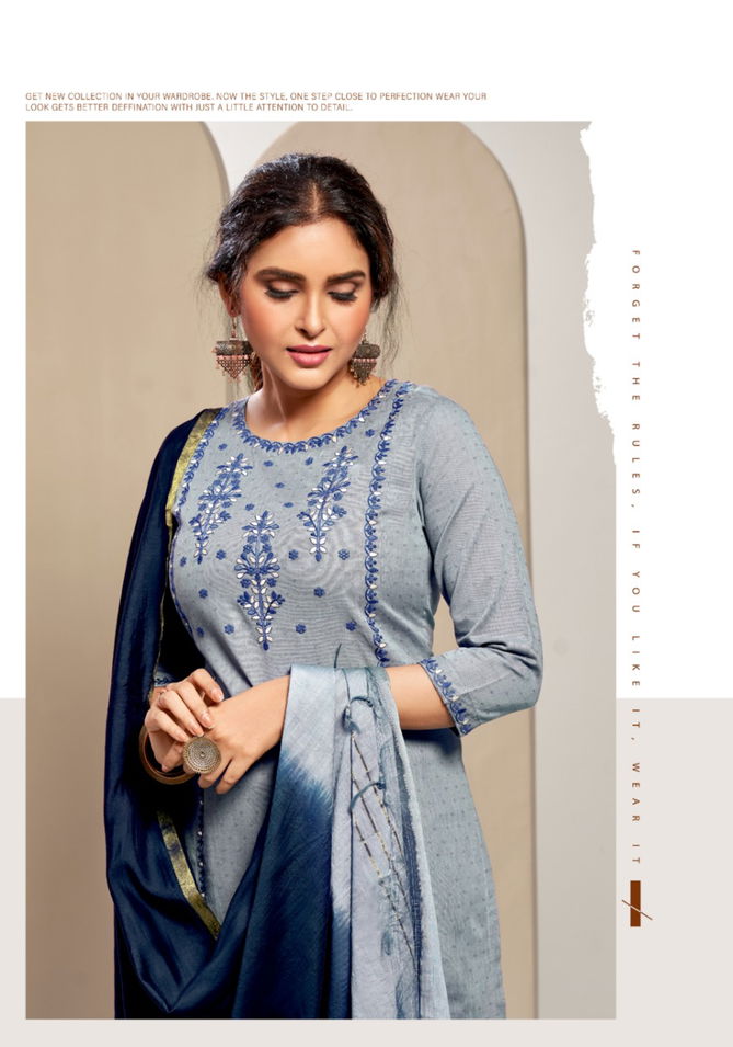 7 Pearls Daisy Cotton With Embroidery Work Ethnic Wear Kurti Pant With Dupatta Ready Made Collection
