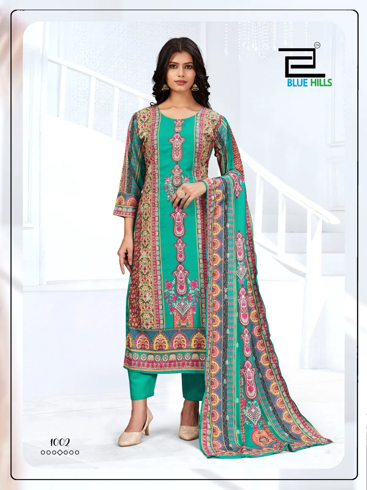 Zainab By Blue Hills Muslin Printed Kurti With Bottom Dupatta Exporters In India