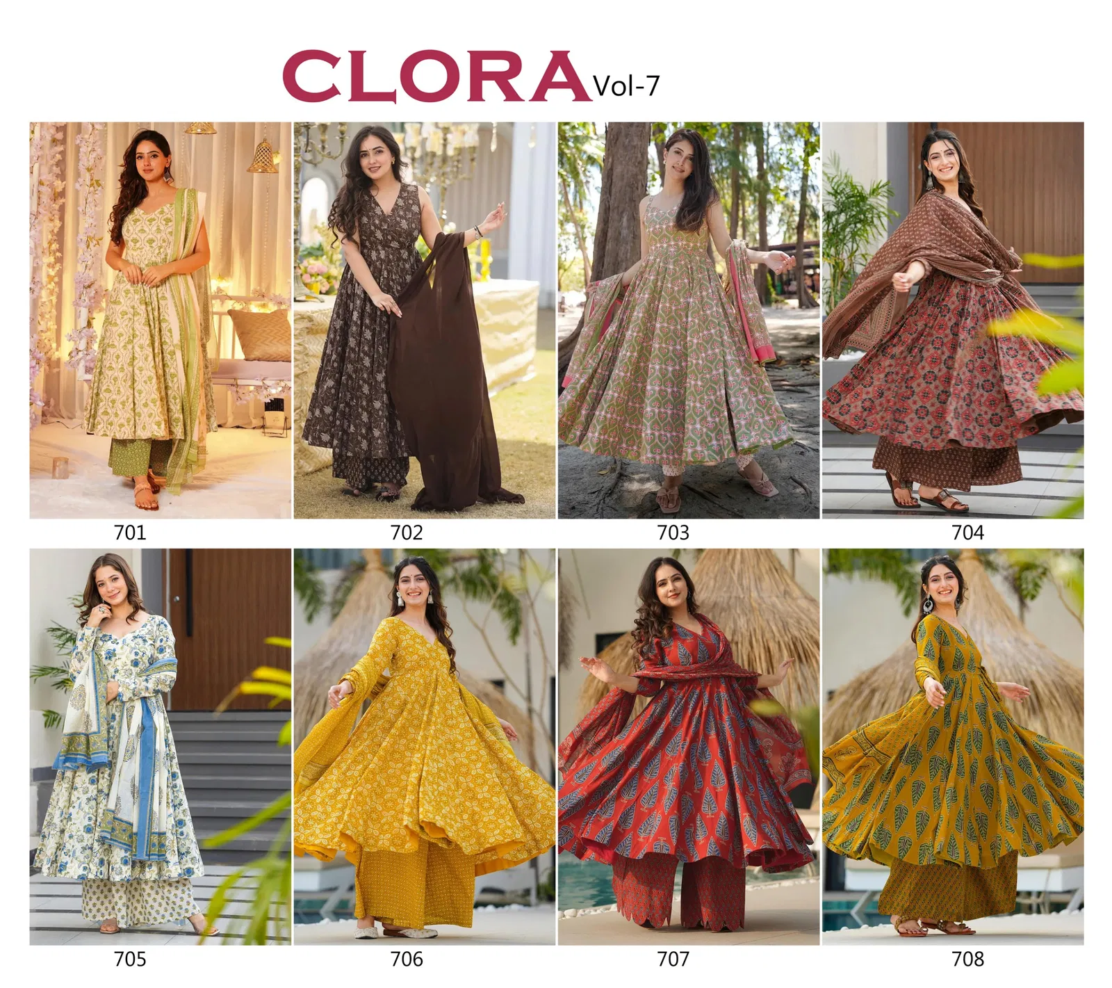 Clora Vol 7 By Lucaya Maslin Digital Printed Readymade Suits Exporters In India