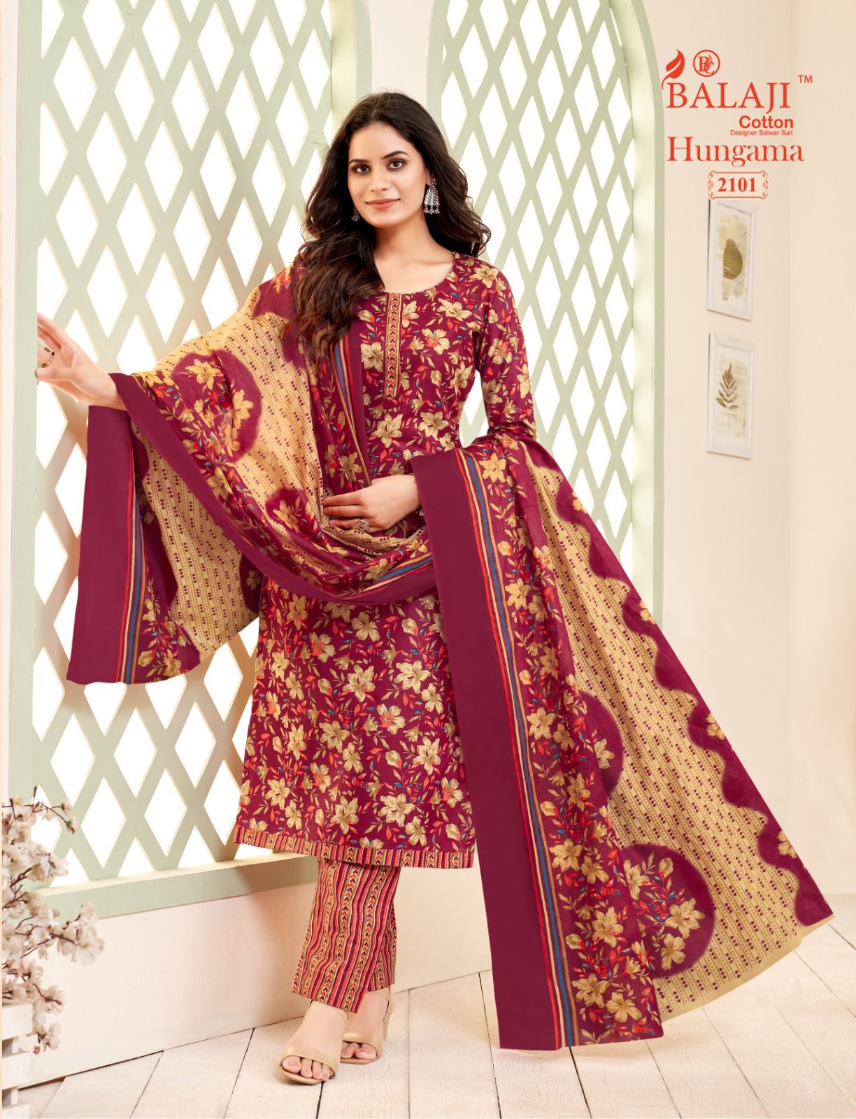 Hungama Vol 21 By Balaji Pure Cotton Printed Dress Material Online Wholesale