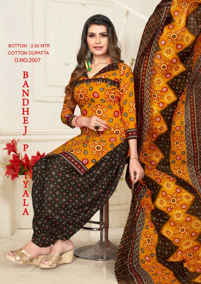 BANDHEJ PATIYALA VOL-2 Latest Designer Regular Wear Pure Cotton printed Readymade Salwar Suit Collection