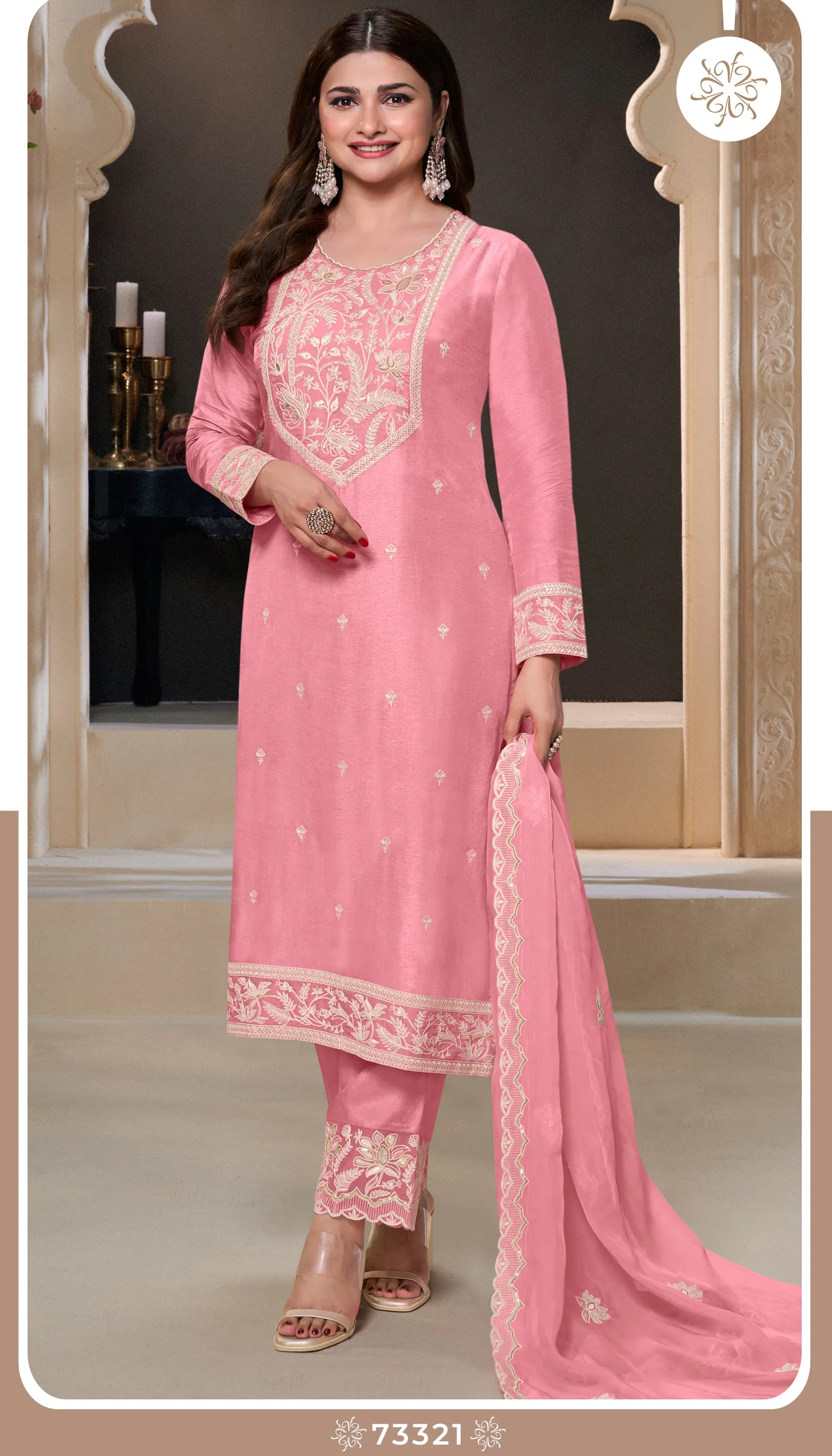 Indri By Vinay Kuleesh Silk Embroidery Designer Salwar Suit Exporters In India