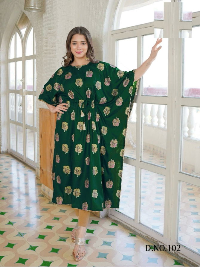 Kaftan Vol 5 Rayon 14 Kg Gold Print Kaftan Catalog