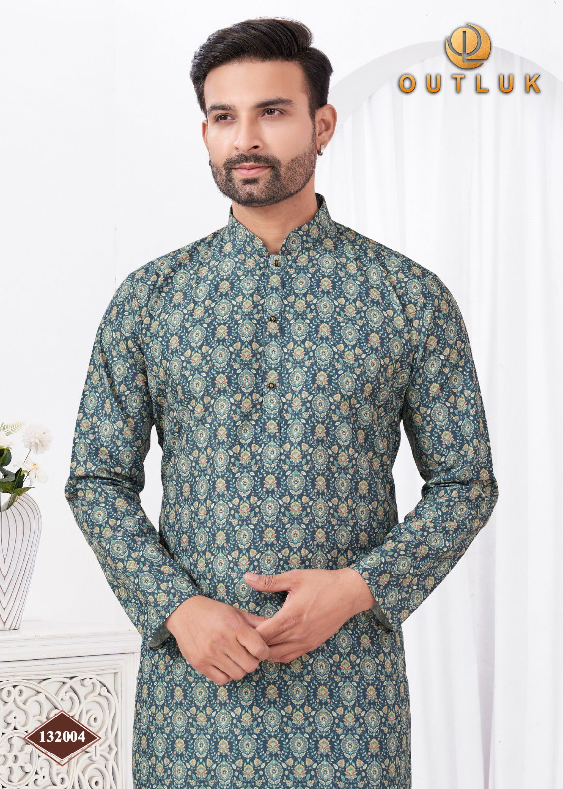 Outluk Wedding Collection Vol 132 Rayon Cotton Mens Kurta Pajama Manufacturers