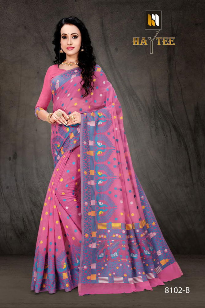 Haytee Bomkai 8102 New Launch Of Designer Daily Wear Cotton Silk Saree Collection With Beautiful Print