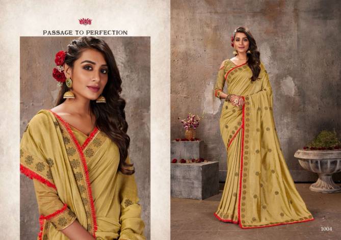 Saroj Lamha Designer Festive Wear Fancy Dyed Vichitra Silk Saree Collection

