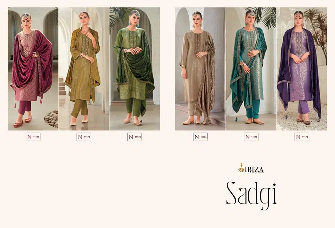 Sadgi By Ibiza Gaji Silk Jacquard Dress Material Wholesale Online