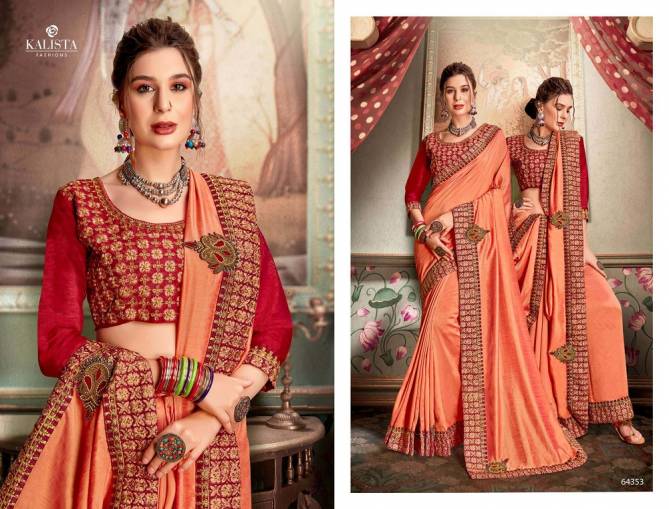 Kalista Century 2 Latest Fancy Designer Festive Wear Party Wear Vichitra Silk Saree Collection

