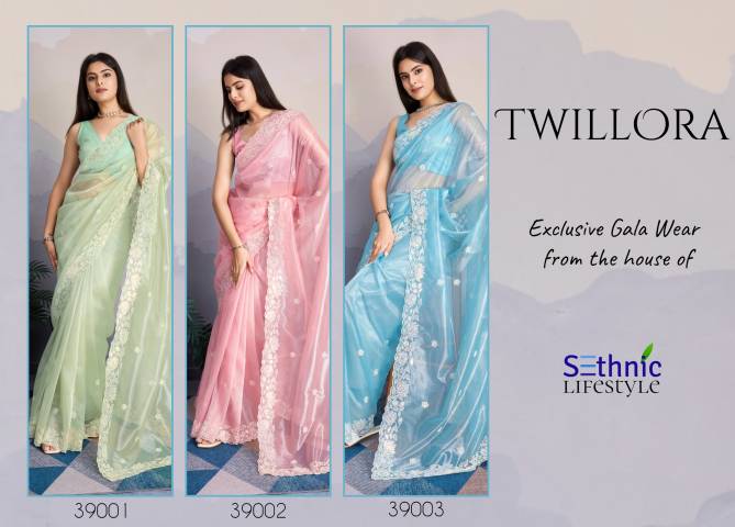 Twillora By Sethnic Embroidery Party Wear Wholesale Saree In India