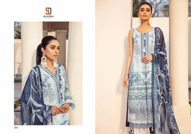 Shraddha Vintage 5 Latest Fancy Designer Casual Wear Printed Karachi Cotton Embroidery Work Dress Materials Collection
