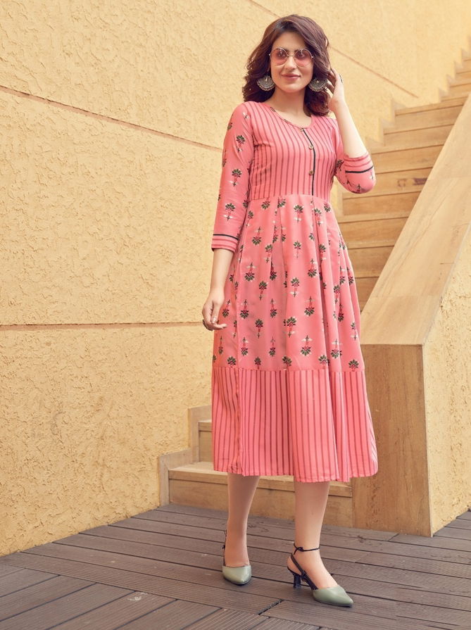 Rangjyot Summer Queen Latest Fancy Designer 1 Rayon Print Designer Kurtis Collection
