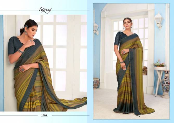 Saroj Naazia Fancy Casual Daily Wear Georgette Printed Saree Collection