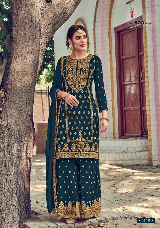 Eba Rose Gold Latest Wedding Wear fancy Foux Georgette With Embroidery Work And Khatli Diamond Work Salwar Kameez Collection
