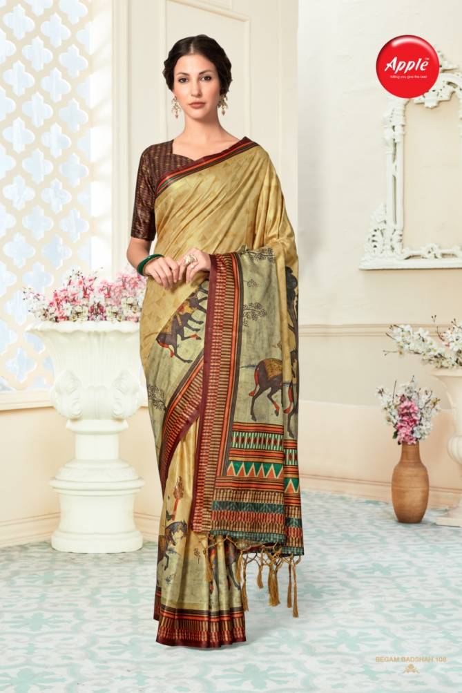 APPLE BEGAM BADSHAH Latest Designer fancy Regular Wear Dola Patta Fancy Saree Collection