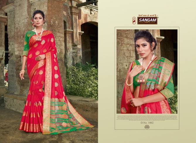 Sangam Kajal Latest Fancy Designer Heavy Festive Wear Handloom Silk Sarees Collection
