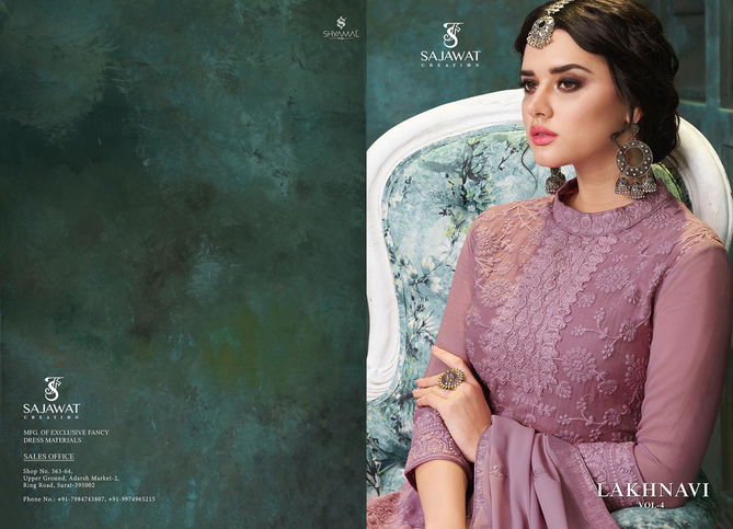 Sajawat Lakhnavi Vol 4 Exclusive Latest Heavy Designer Festive Wear Salwar Suit Collection 