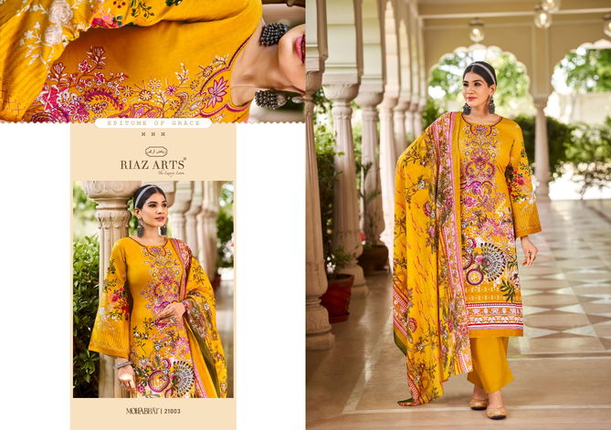 Mohabbat By Riaz Arts Karachi Lawn Digital Printed Dress Material Suppliers In India