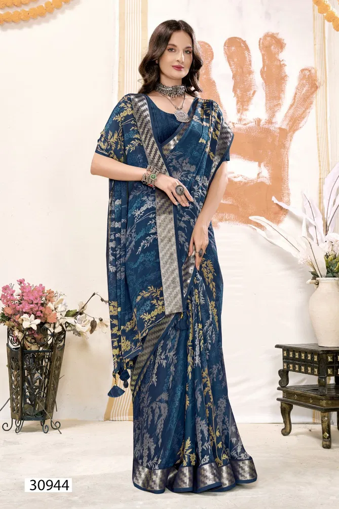 Jiya Vol 9 By Vallabhi Georgette Leaf Printed Sarees Orders In India