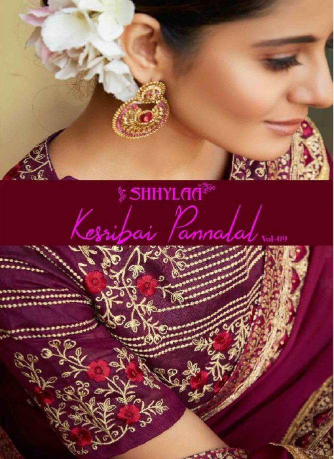 Shhylaa Kesribai Pannalal vol-9 Heavy Blouse And Fancy Fabrics With Embroidery  And Jacquard Laces Latest Fancy Designer Saree Collection 