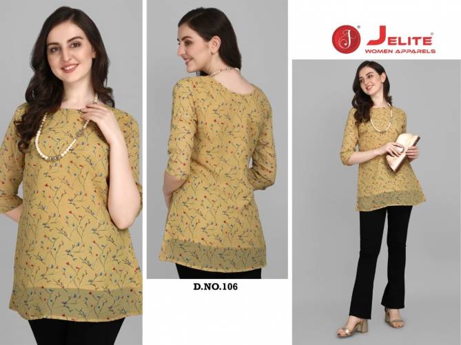 Jelite Tunic 1 Georgette Ethnic Wear Printed Ladies Top Collection
