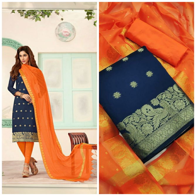 Gng Kulfi 2 Casual Wear Banarasi jacquard Kurta And dupatta With Cotton Bottom Dress Material Collection