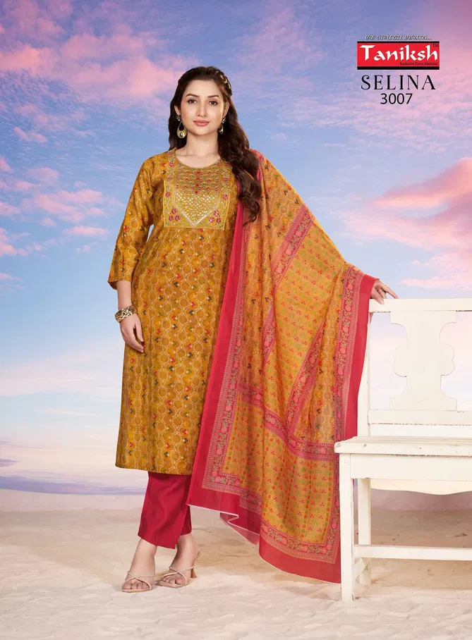 Selina Vol 3 By Taniksh Muslin Printed Kurti With Bottom Dupatta Orders In India