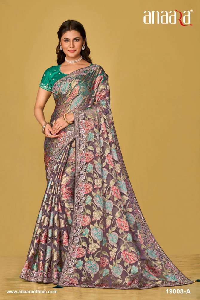 Anaara 19000 Hit Colours By Tathastu Printed Organza Saree Wholesale Online