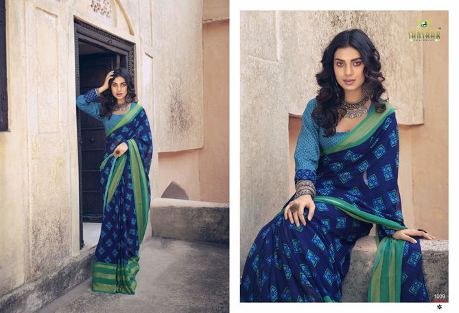 Sanskar Utsah Printed Georgette Casual Wear Sarees Collection
