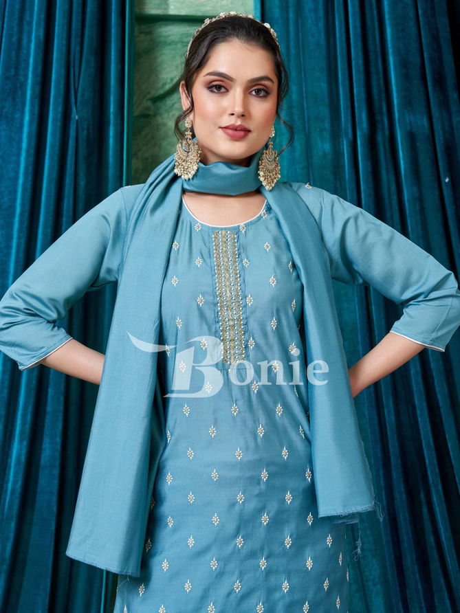 Flora 5 By Bonie Silk Kurti Bottom With Dupatta Catalog