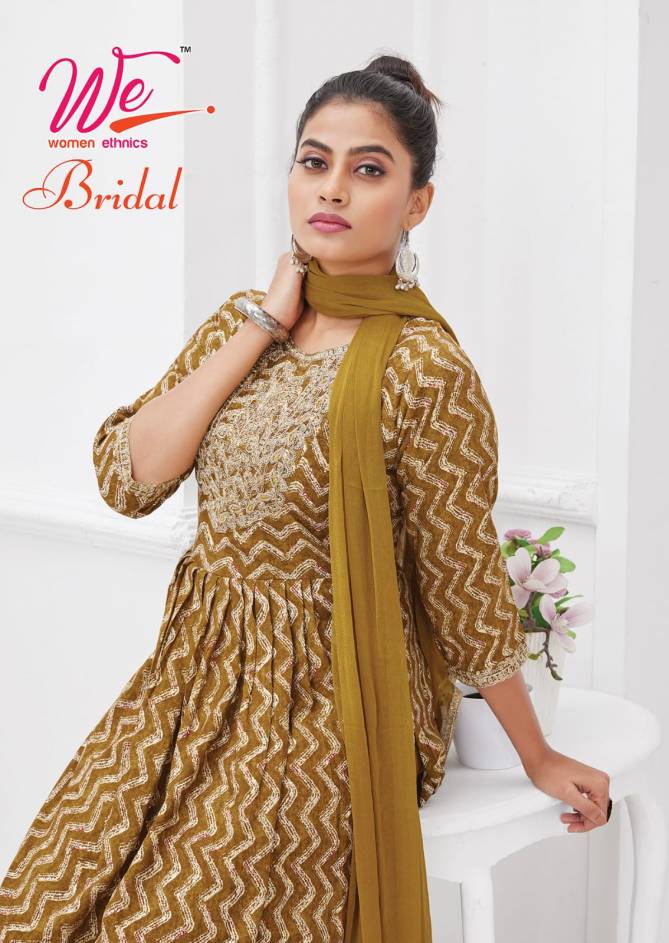 Bridal By We Naira Cut Printed Kurti With Bottom Dupatta Wholesale Market In Surat With Price
