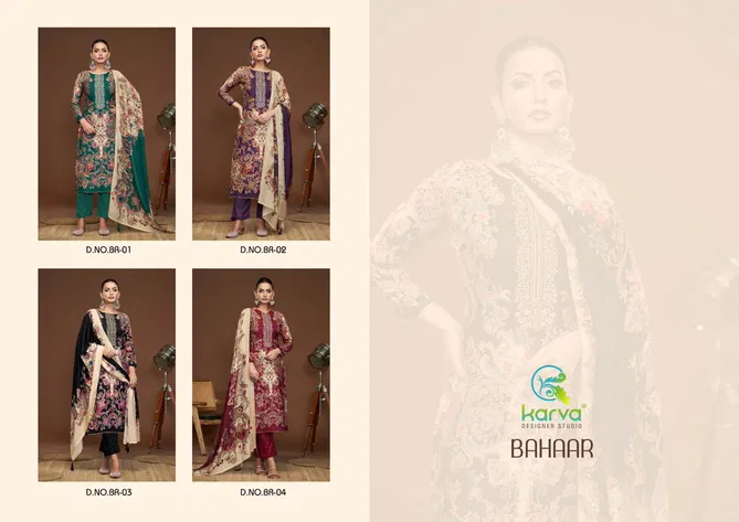 Bahaar By Karva designer Viscose Digital Printed Dress Material Wholesale Online