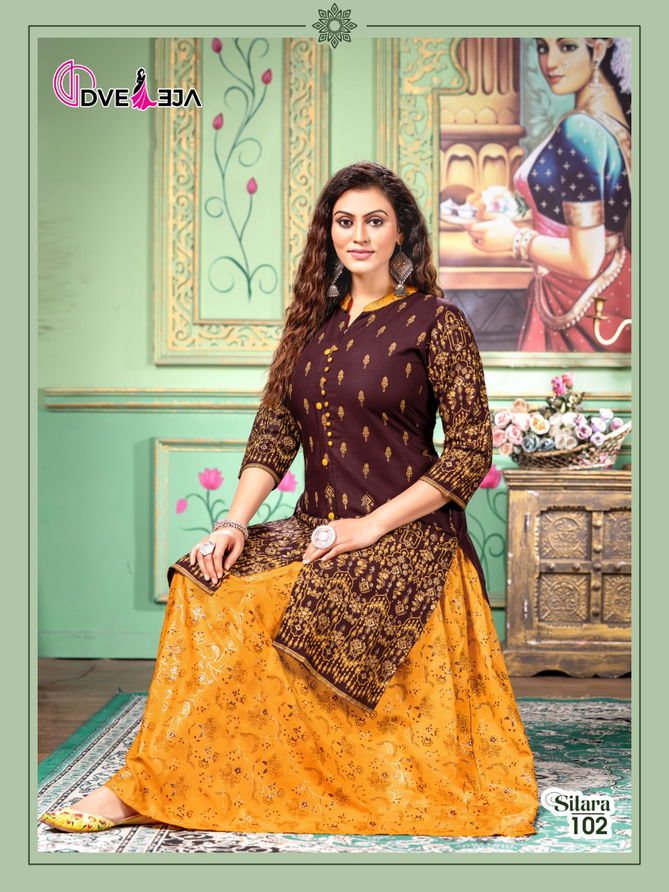 Dveeja Sitara New Designer Party Wear Rayon Kurti With Skirt Collection