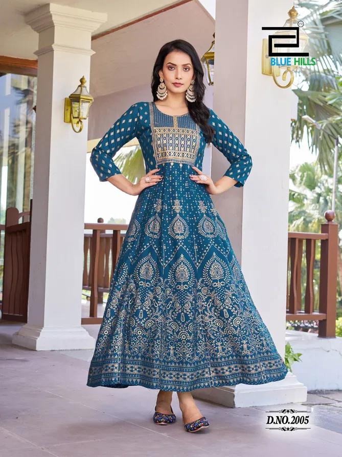 Pushpa 2 By Blue Hills Rayon Anarkali Long Kurti Orders In India