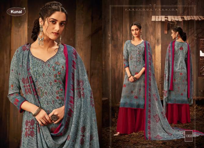 KUNAL FASHION PARIS Latest Fancy Designer Casual Wear Jaam Cotton Beautiful Embroidery Work Dress Material Collection 