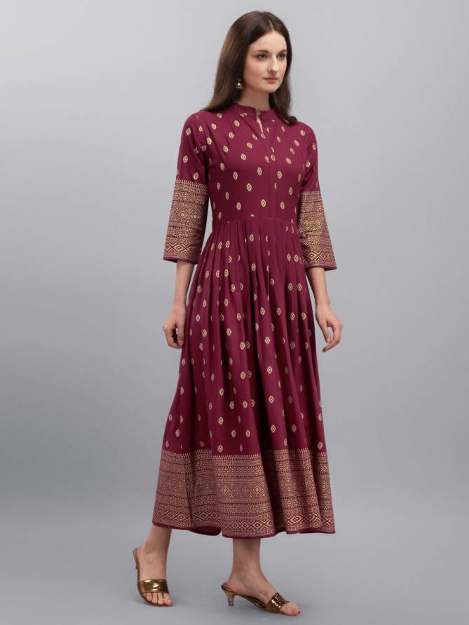 Manvi 1 Designer Latest Fancy Ethnic Wear Flair Rayon Printed Kurti Collection
