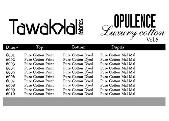 Tawakkal Opulence 6 Ethnic Wear Ready Made Luxury Pure Cotton Fancy Designer Collection