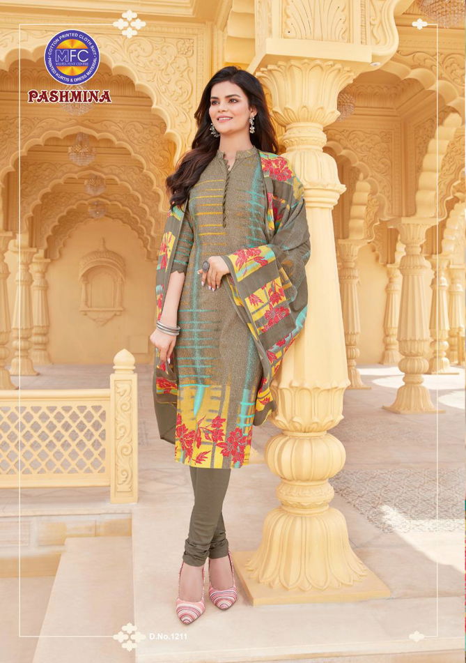 Mfc Pashmina 12 Pure Cotton Regular Casual Wear Printed Dress Material Collection
