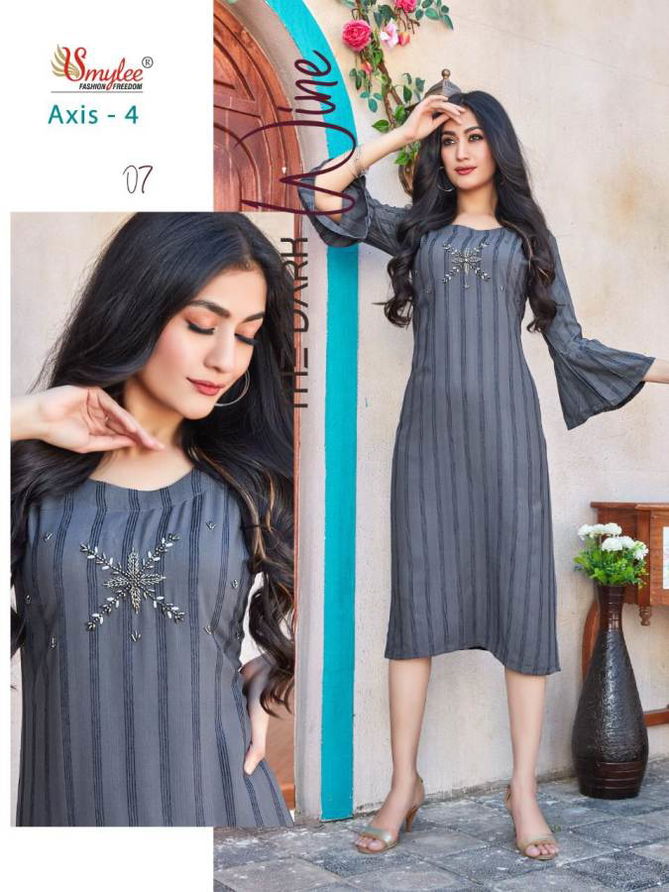 Smylee Axis 4 Fancy Party Wear Rayon Lining Designer Kurti Collection