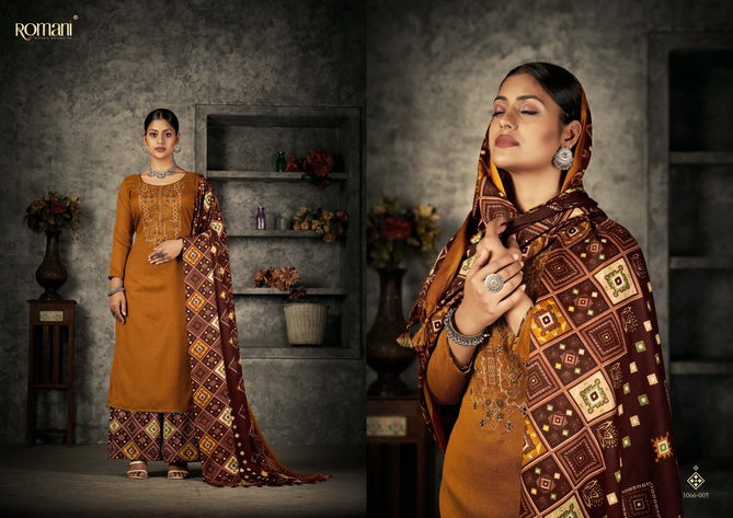 Patiyala Dreams By Romani Pashmina Kurti Bottom With Dupatta Dress Material Catalog