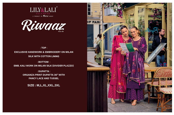 Riwaaz Vol 6 By Lily And Lali Designer Kurti With Bottom Dupatta Wholesale Price In Surat
