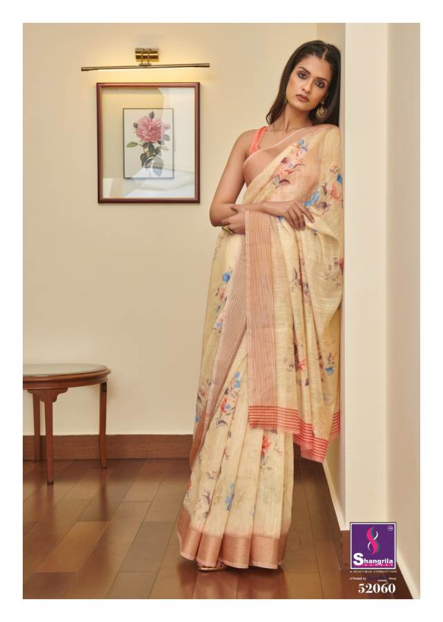 Shangrila Jaipuri Linen Vol 4 Latest Designer Printed Linen Cotton Casual Wear Saree Collection 