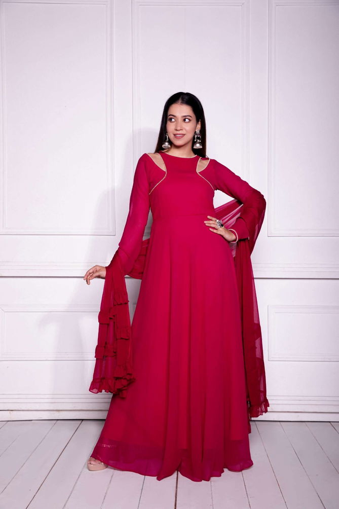 Arya TF339 Georgette Gown With Dupatta Exporters In India