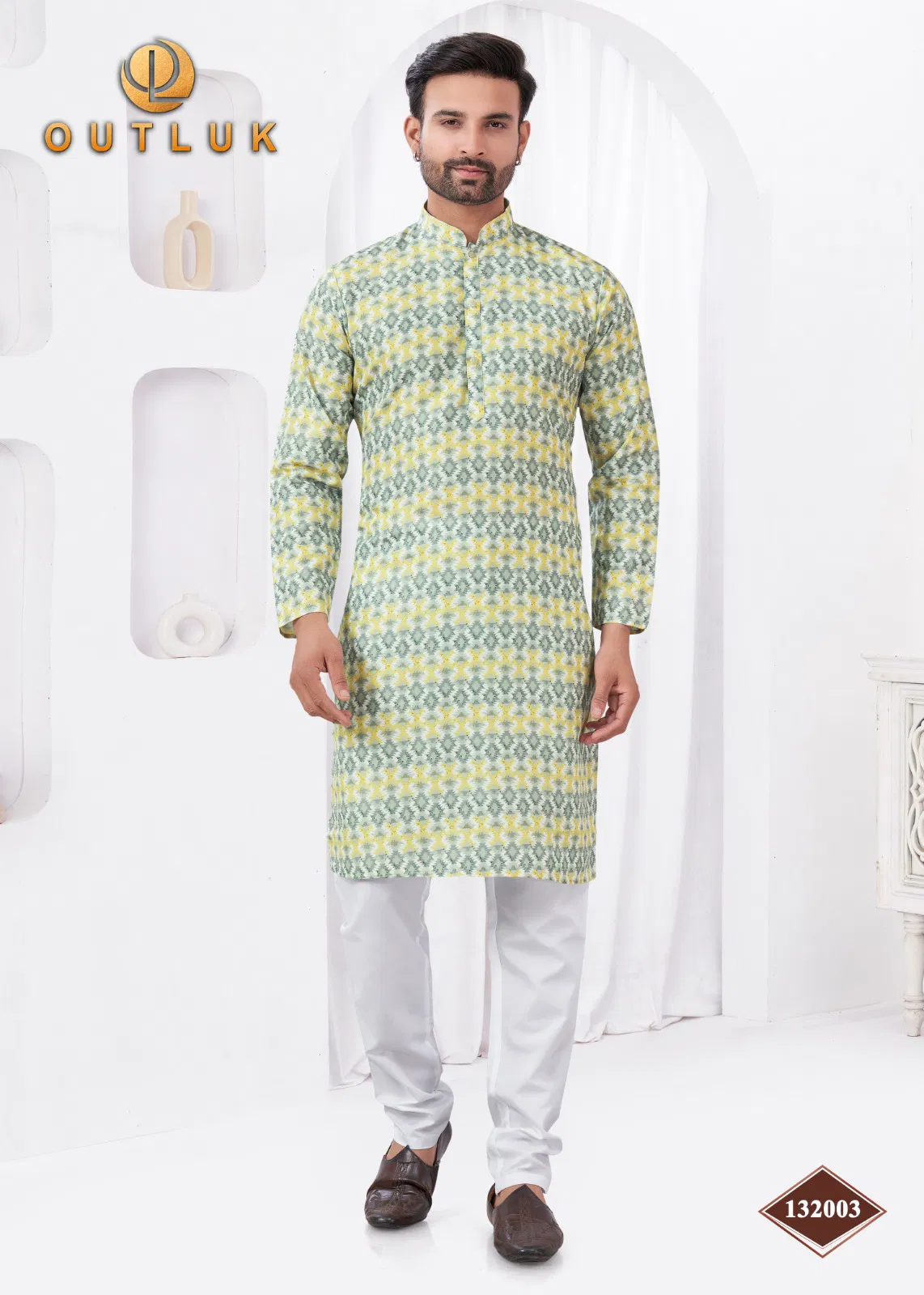 Outluk Wedding Collection Vol 132 Rayon Cotton Mens Kurta Pajama Manufacturers