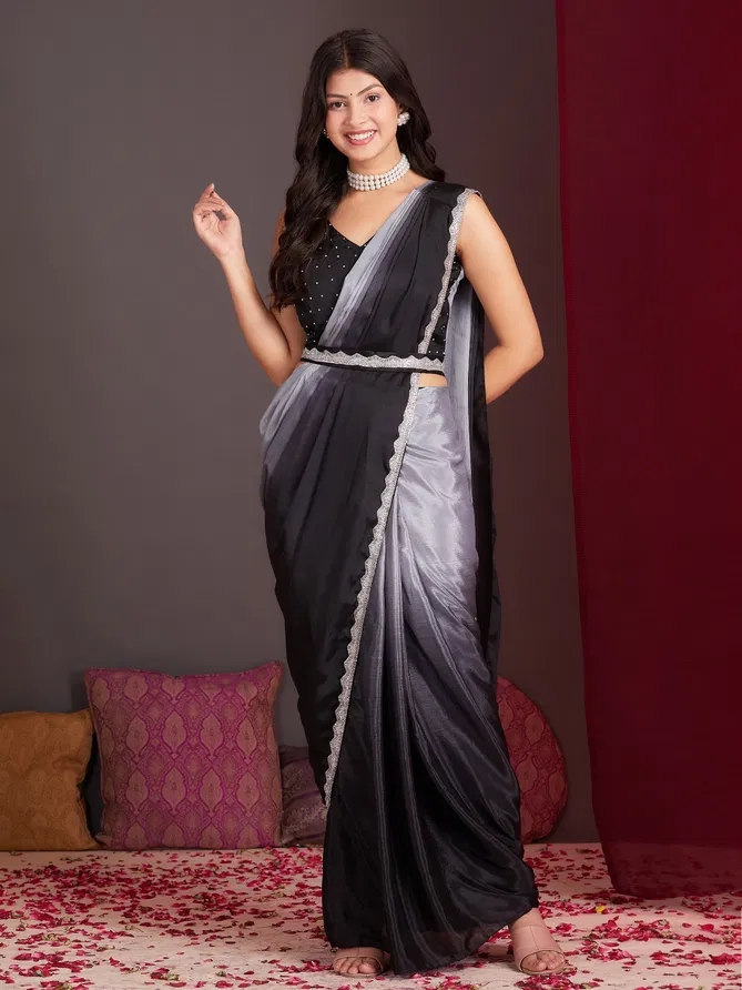 Amoha Trendz 101140 Party Wear Readymade Sarees Exporters In India