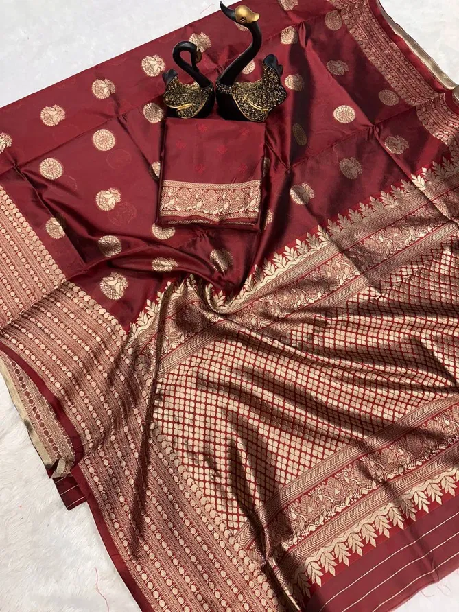 SF 772 Lichi Silk Banarasi Wedding Wear Saree Exporters In India