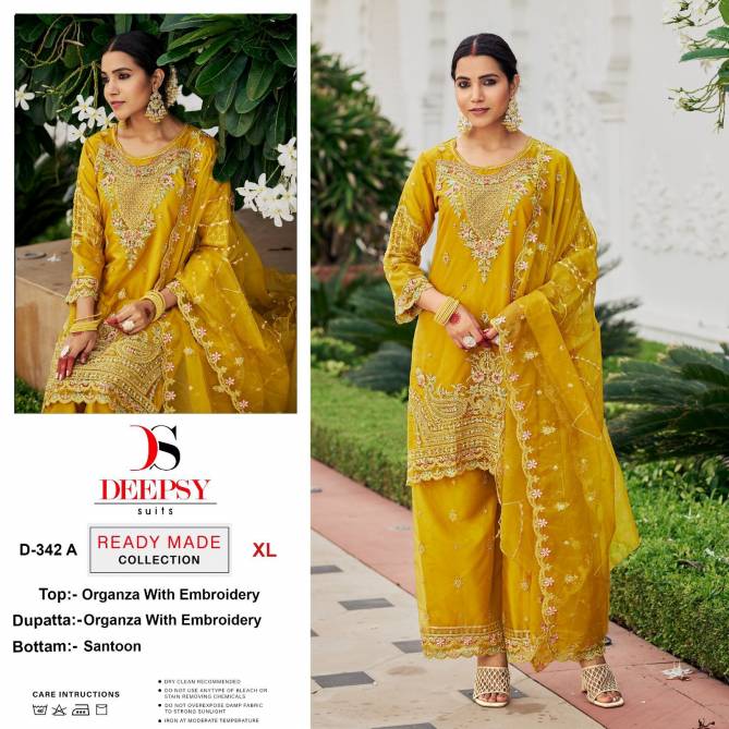 D 342 By Deepsy Organza Pakistani Readymade Suits Catalog