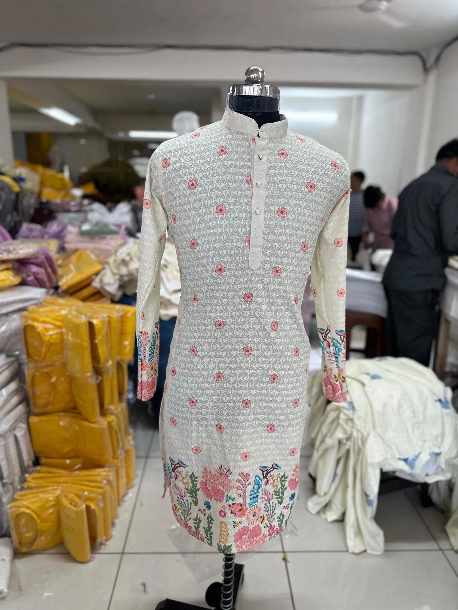 Lucknowi Works Digital Printed Mens kurta Wholesale Shop In Surat